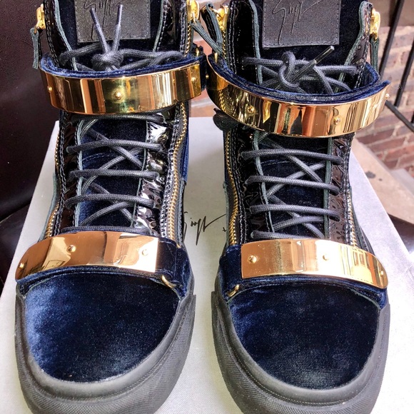 Giuseppe Zanotti Navy velvet May London High-top - Picture 5 of 8